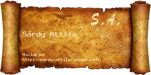 Sárdy Attila névjegykártya